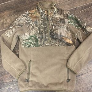 Boys Columbia Camo Quarter Zip Fleece Medium 10-12